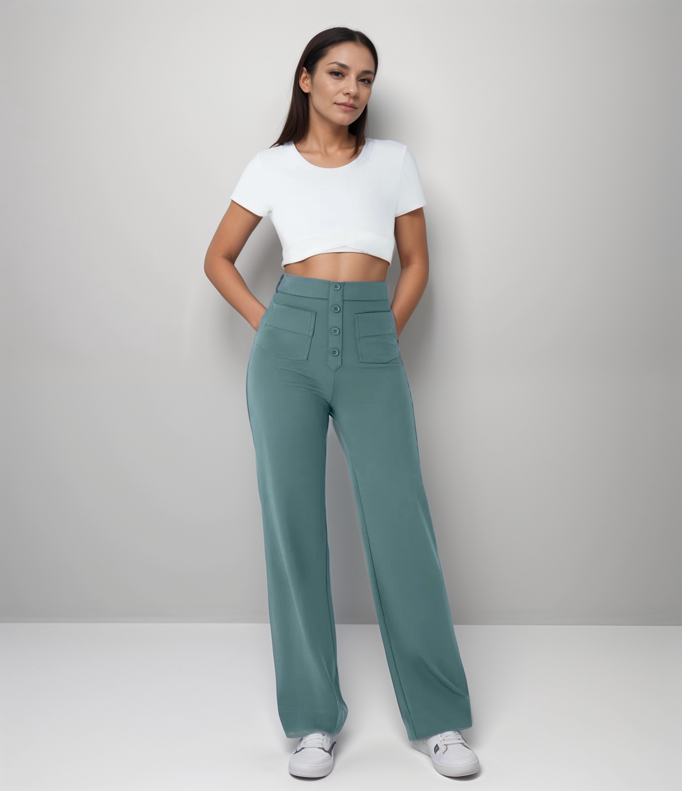 Elsa - Elastic high-waisted trousers