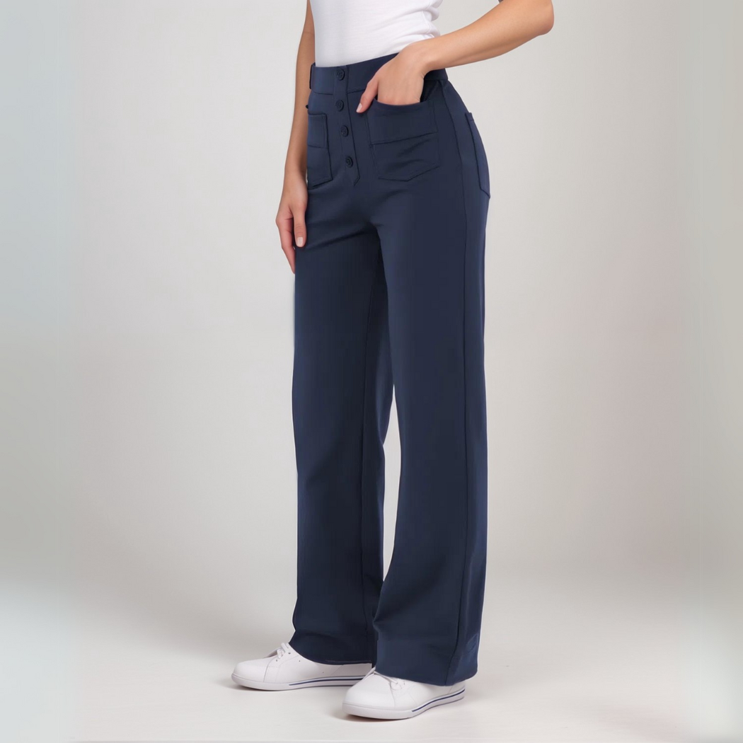 Elsa - Elastic high-waisted trousers