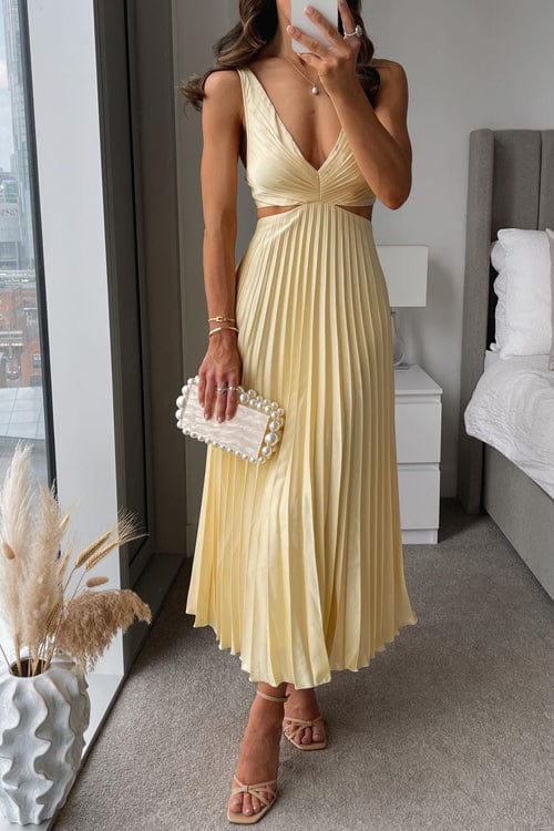 Yasmin | Pleated Cut-Out Dress