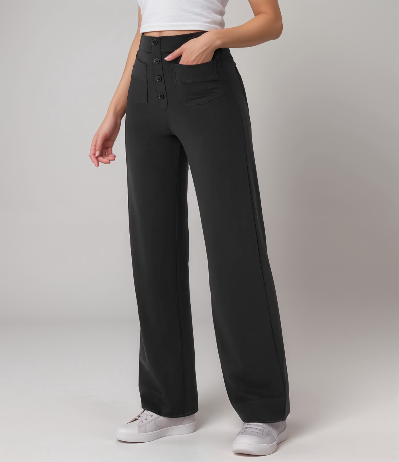 Elsa - Elastic high-waisted trousers