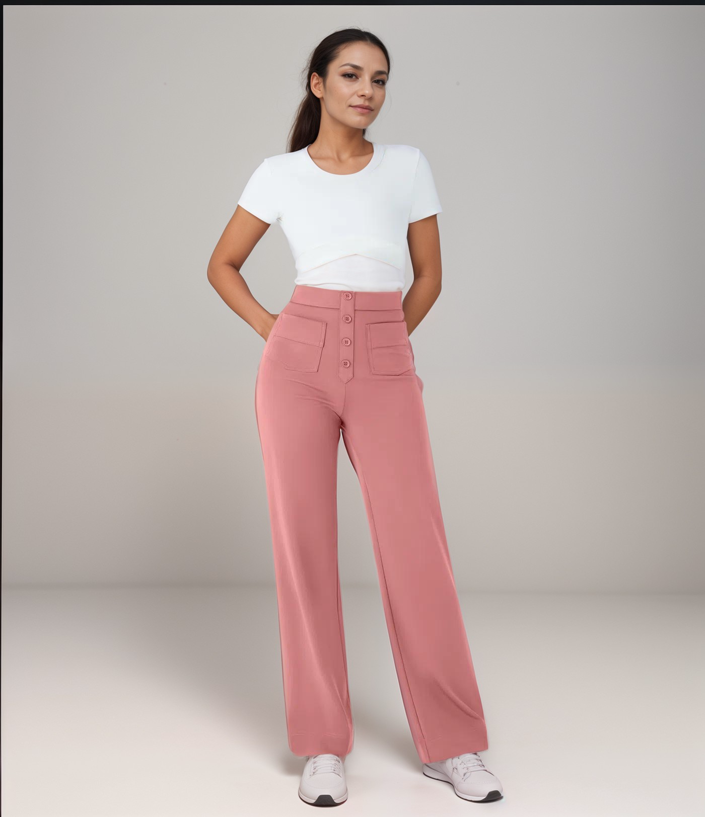 Elsa - Elastic high-waisted trousers