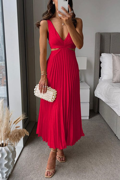 Yasmin | Pleated Cut-Out Dress