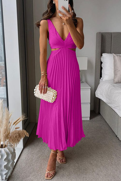Yasmin | Pleated Cut-Out Dress
