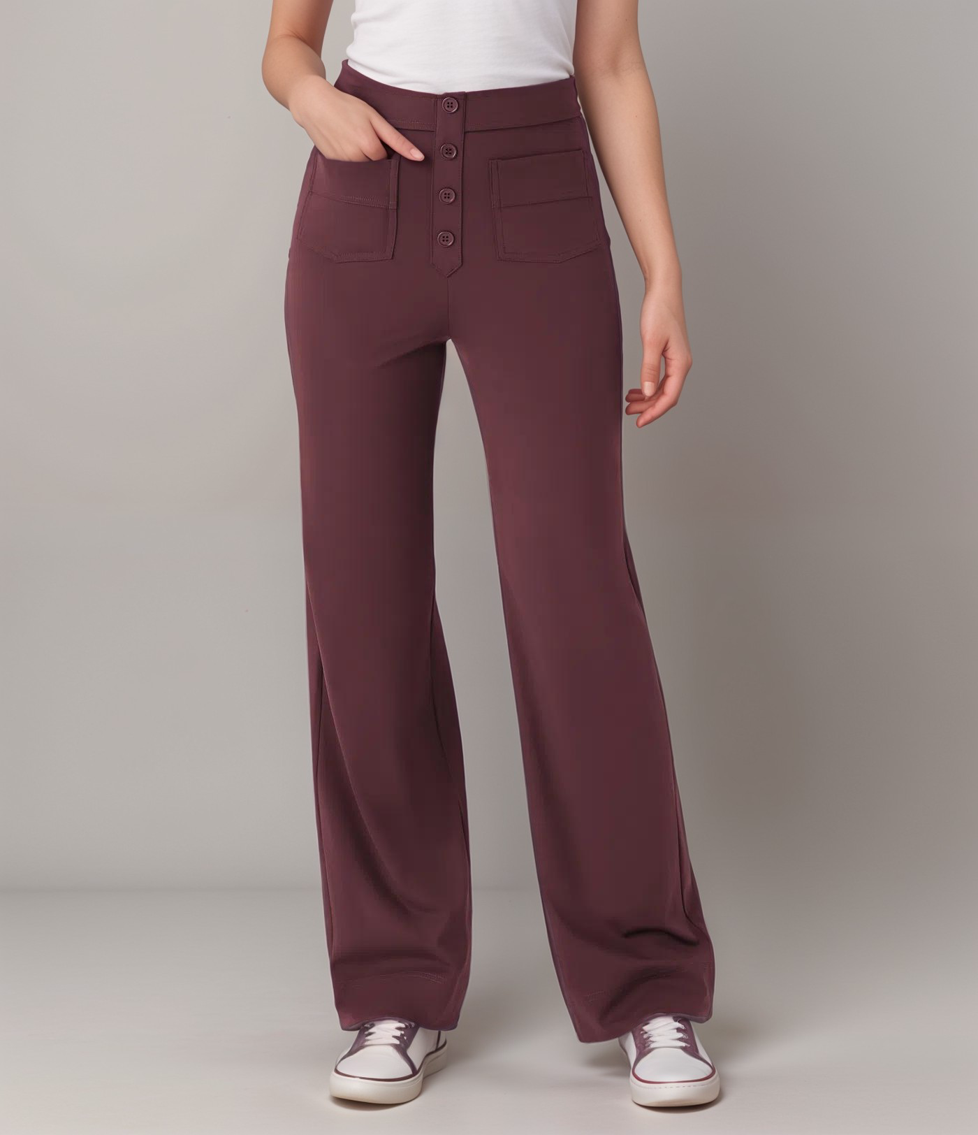 Elsa - Elastic high-waisted trousers