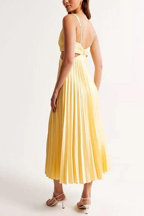 Yasmin | Pleated Cut-Out Dress