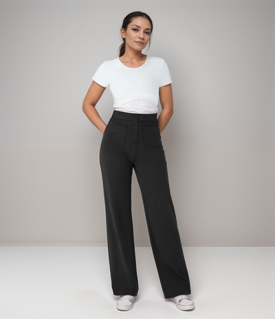 Elsa - Elastic high-waisted trousers