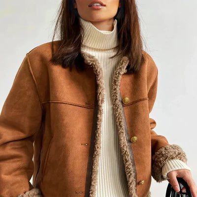 Rosalie - Sheepskin Button Jacket