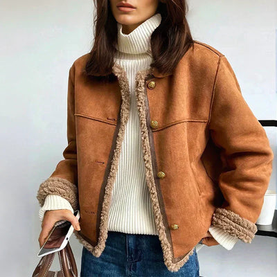 Rosalie - Sheepskin Button Jacket