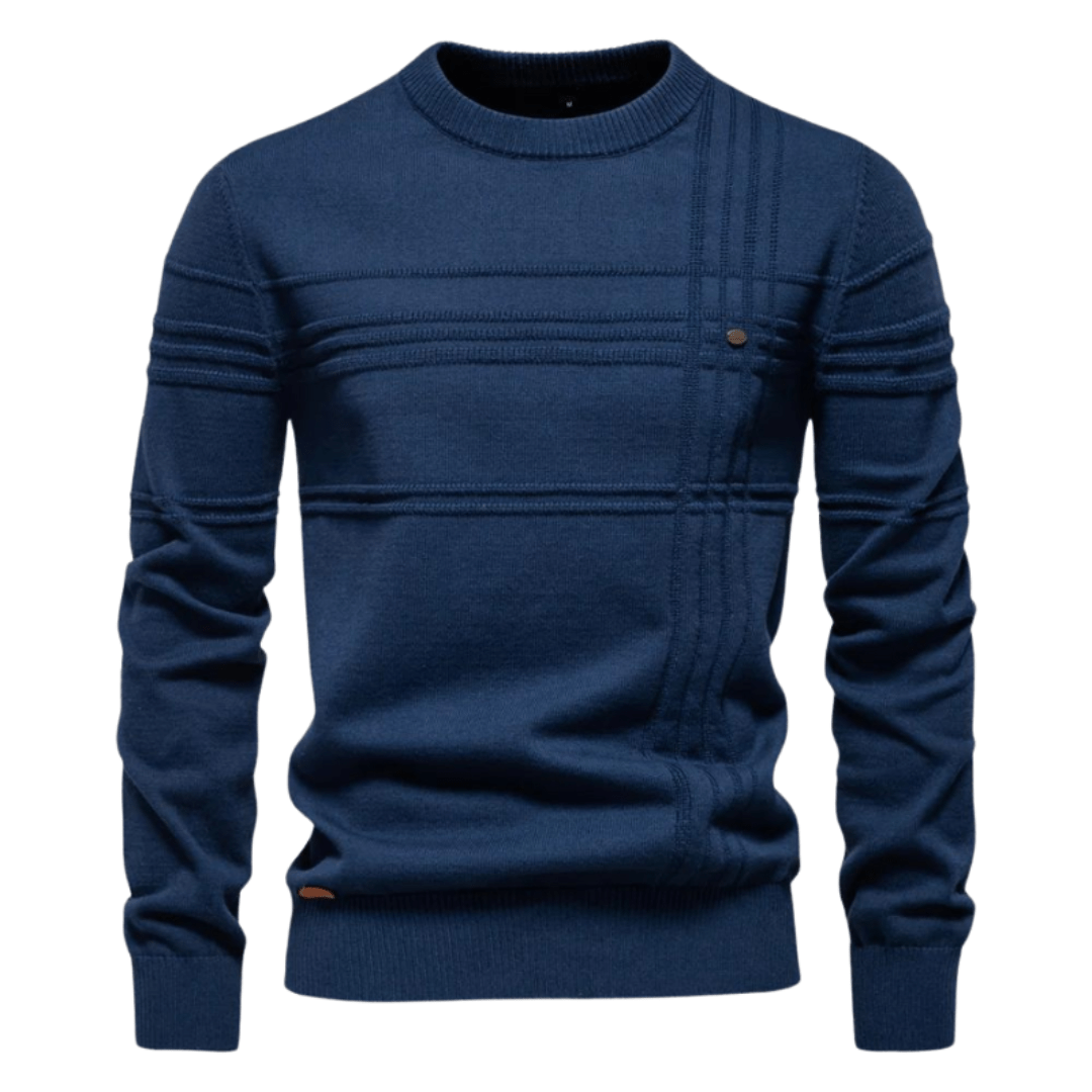 Arno - Men's Sweater With Checkered Design