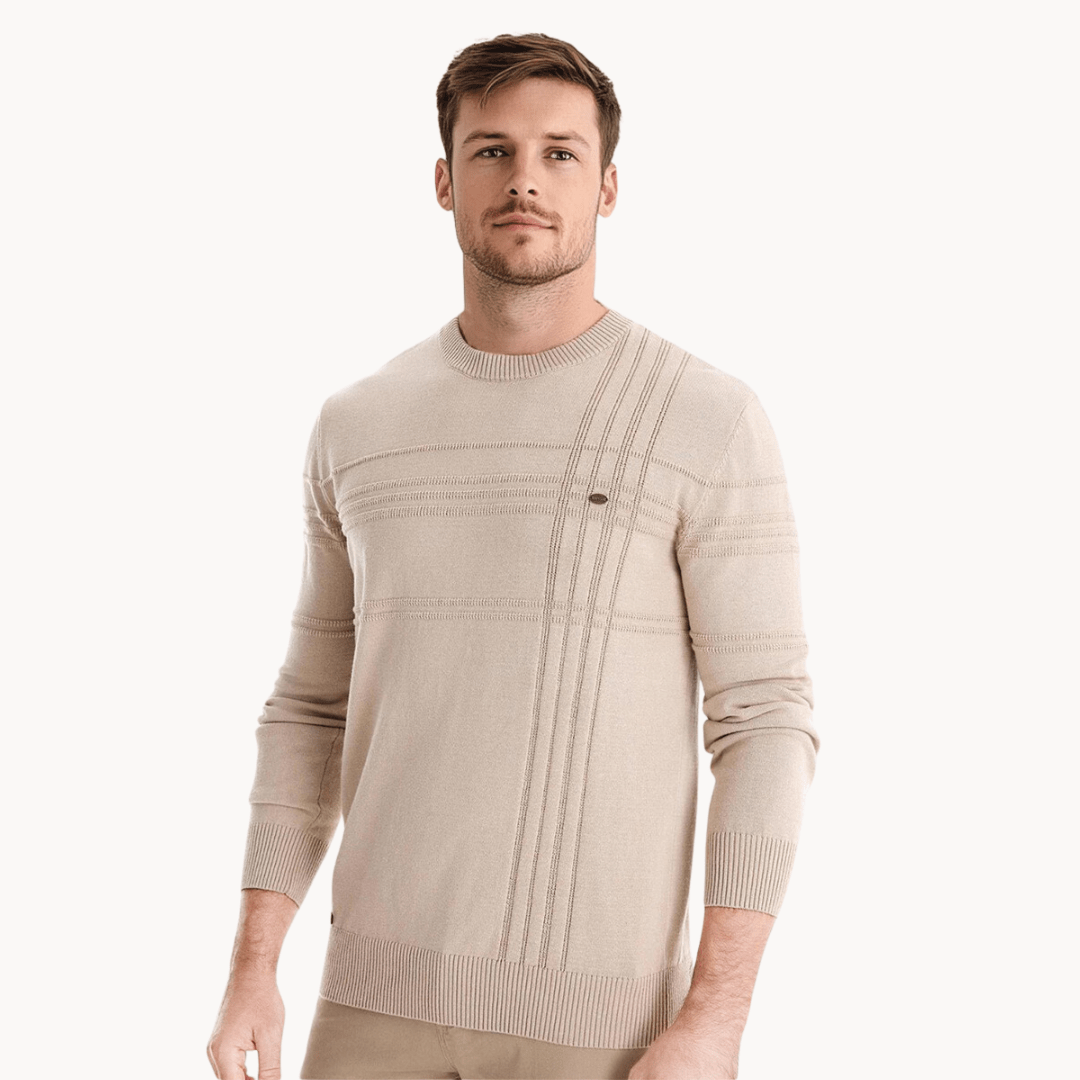 Arno - Men's Sweater With Checkered Design