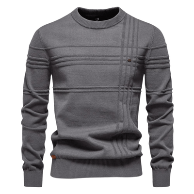 Arno - Men's Sweater With Checkered Design